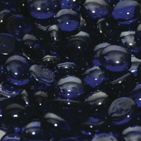 American Fire Glass Fire Glass Beads, 1/2 Inch, Royal Blue Luster, 10 Pounds