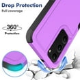 thumbnail image 4 of for Samsung Galaxy S23 Plus Heavy Duty Case,Stylish 2 in 1 Military Grade Armor PC+TPU Silicone Hybrid Rugged Shockproof Glossy Grip Edge Protective Anti-Scratch Back Phone Cover,Purple, 4 of 5