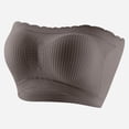 thumbnail image 3 of Lixiuxyad Womens Strapless Bras Strappy Bandeau Bikini Top For Summer Wireless Seamless Shaped Tubetop With Slip Inner And Light Support,Gray L, 3 of 5