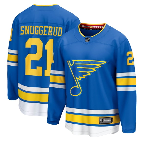 Men's Fanatics Jimmy Snuggerud Blue St. Louis Blues Home Breakaway Jersey