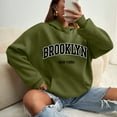 thumbnail image 5 of Brooklyn Hoodies for Women 2025 Fall Winter Long Sleeve Drop Shoulder Hooded Sweatshirt with Pockets Pullover Tops, 5 of 7