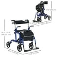 thumbnail image 3 of HOMCOM Aluminum Rollator Walker, Walker for Seniors with Seat, Blue, 3 of 10