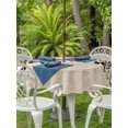 thumbnail image 2 of Outdoor Tablecloth with Umbrella Hole and Zipper, Beige Christmas Round Table Cloth 60 Inch Waterproof Tablecloth, Santa Xmas Rustic Farmhouse Winter Picnic Table Cover for Patio Camping, 2 of 7
