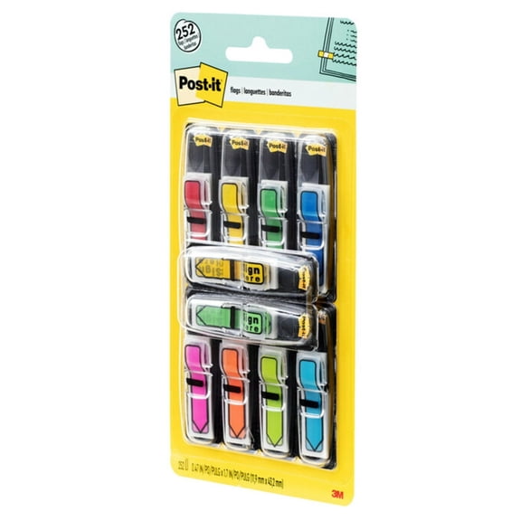 Post-it Arrow Combo Flags, 1/2" Wide, Assorted Colors, 252 Flags