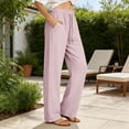 thumbnail image 4 of Inleife Womens Lightweight Quick Dry Straight Leg Pants Elastic Drawstring Waist Casual Outdoor Pants, 4 of 6