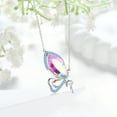 thumbnail image 5 of Juwaliy Butterfly Fairy Necklace for Women April Birthstone Necklace Crystal 925 Sterling Silver Jewelry Birthday Valentine's Day Gift, 5 of 7