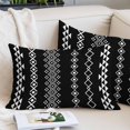 thumbnail image 2 of Black Boho Throw Pillow Cover 20 x 36 Inch Decorative Pillow Cover Ethnic Tribe Striped Vintage Lumbar Pillowcase Seasonal Rectangle Cushion Case for Couch Sofa Bed Living Room, 2 of 9