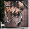 thumbnail image 4 of Ambesonne Western Shower Curtain, Rustic Rodeo Cowboy, 69"Wx84"L, Brown, 4 of 5