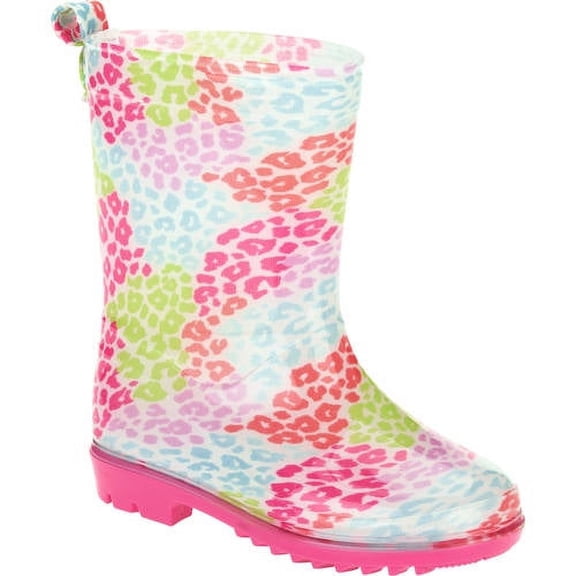 ONLINE Toddler Women's Rain Boots Waterproof, Medium Pull-On Multicolor, 4-10
