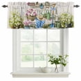 thumbnail image 2 of 2 Pack Valances for Windows, Spring Daisy Window Valances for Living Room/Bedroom/Bathroom, Flowers Farmhouse Leaves Floral Pots Countryside Light Filtering Kitchen Curtain Valance 60"W x18" L, 2 of 9