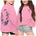 thumbnail image 2 of WOYY Big Girl's Sweatshirt Flower Print Casual Loose Sweatshirt Children's Pullover, 2 of 5