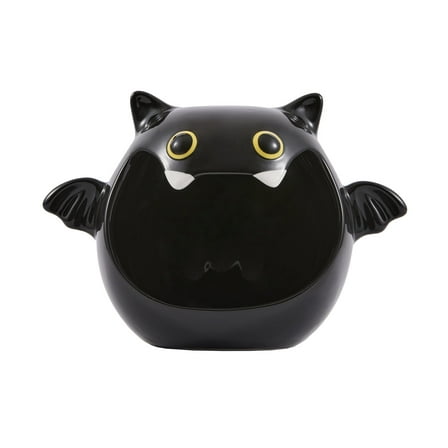 Bico Black Bat Ceramic Candy Bowl Holder with Large Opening, for Candy, Cookie, Candles, Halloween Decoration, Day of The Dead Decor