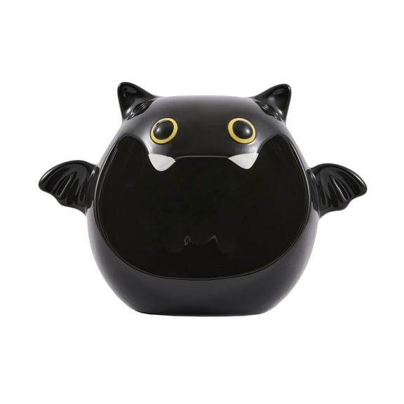 Bico Black Bat Ceramic Candy Bowl Holder with Large Opening, for Candy, Cookie, Candles, Halloween Decoration, Day of The Dead Decor