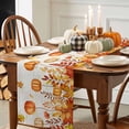 thumbnail image 3 of ERUNPONLY Pumpkins Fall Table Runner - 108 Inch Long Thanksgiving Orange Maple Leaf Cotton and Linen Blended Dress Scarves Farmhouse Table Runner for Kitchen Dining, Coffee Table, 13" x 108", 3 of 8