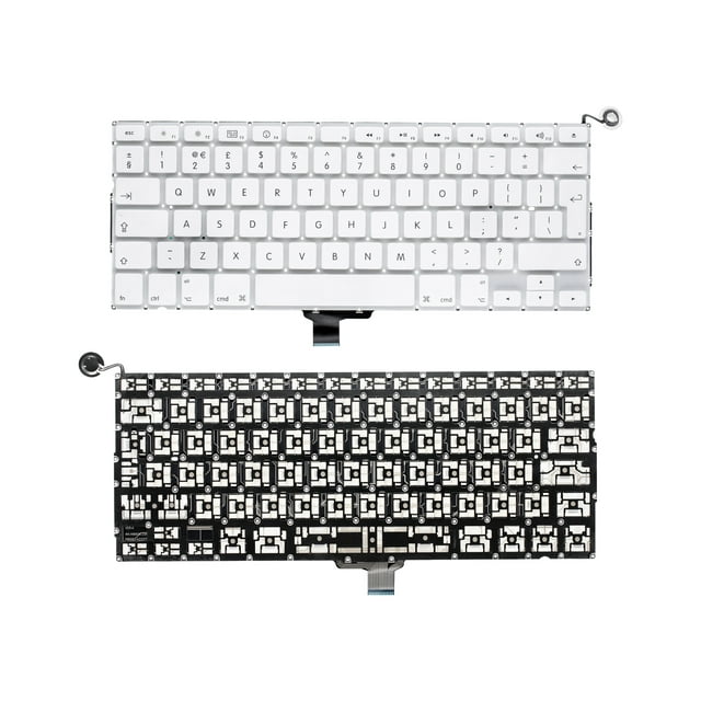 Clavier de Remplacement Compatible Uniquement avec MacBook Unibody 13 Pouces (A1342 / Fin 2009 / Mi-2010) (Anglais UK)