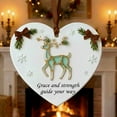 thumbnail image 6 of 10PC Blossoming Hope Heart Shape Card - Love and Courage, Floral Holiday Encouragement Greeting Card Christmas Tree Ornaments Inspirational Message Keepsake Gift for Friends and Family（Reindeer）, 6 of 7
