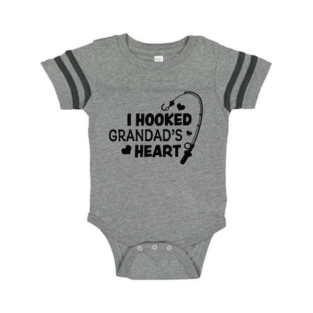 

Inktastic I Hooked Grandad s Heart with Fishing Rod Gift Baby Boy or Baby Girl Bodysuit