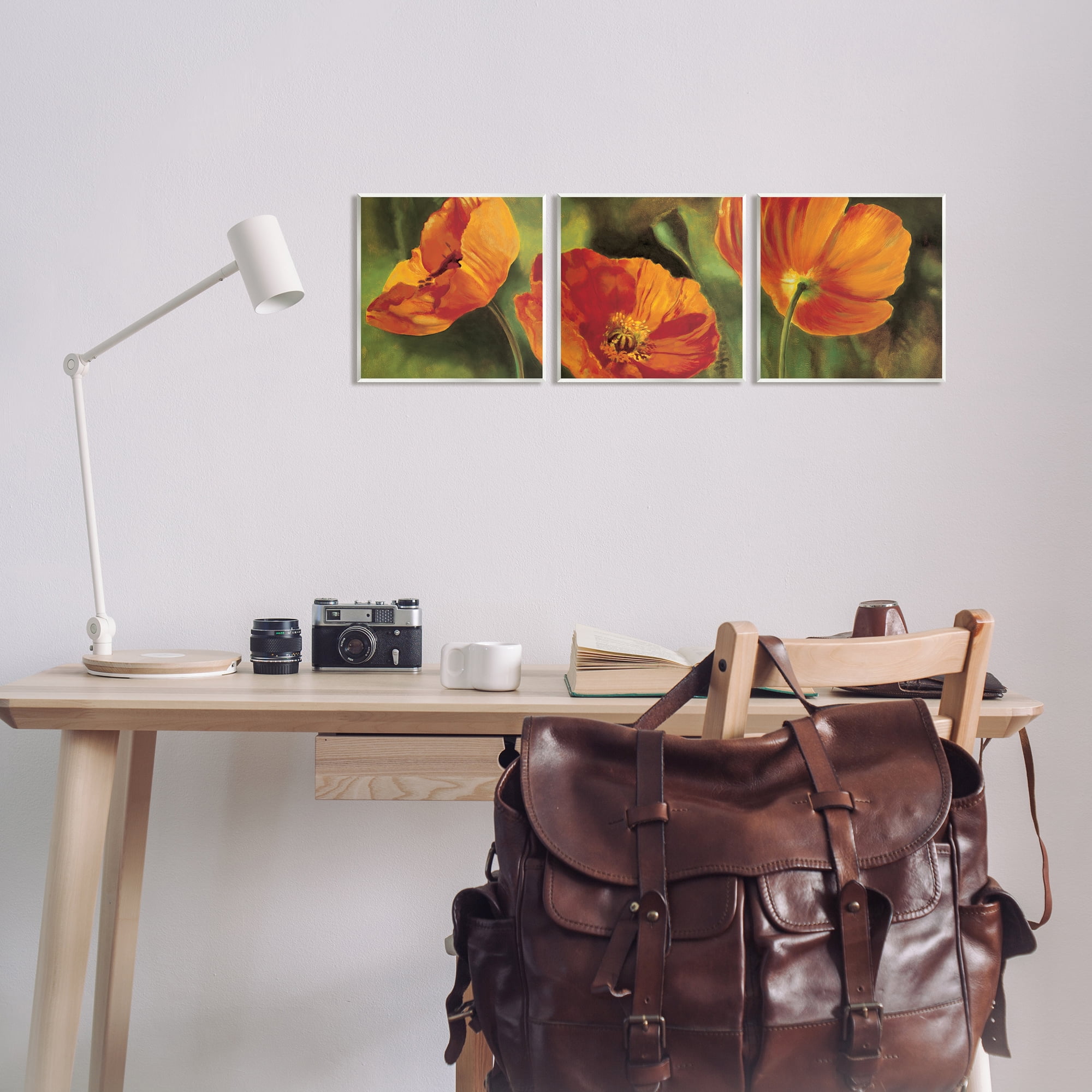 Stupell Wild Poppy Blooms Flower Garden Botanical & Floral Painting Wall Plaque Unframed Art Print Wall Art, Set of 3