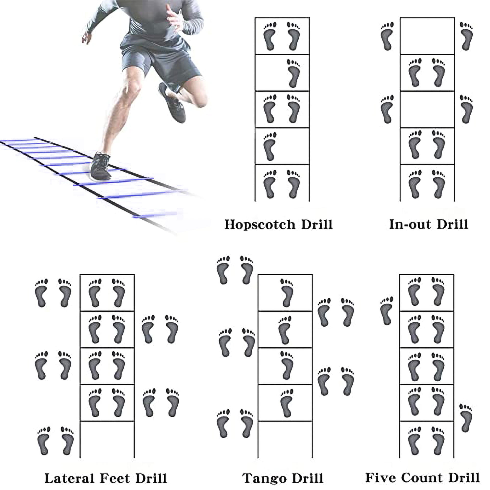Details about   Agility Speed Training Ladder Footwork Fitness Football Exercise 13/16 Rung US 