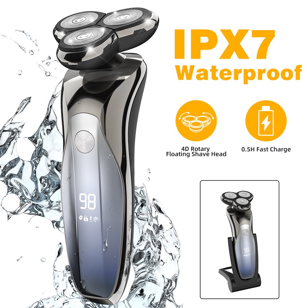 Electric Razor for Men, Mens Electric Shavers Dry Wet IPX7 Waterproof