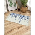 thumbnail image 3 of Eucalyptus Leaves Blue Area Rug 3x5ft Woven Runner Rug,Watercolor Spring Botanical Washable Living Room Hallway Bedroom Kitchen Carpet with Tassels,Indoor Outdoor Throw Door Mat for Entryway, 3 of 5