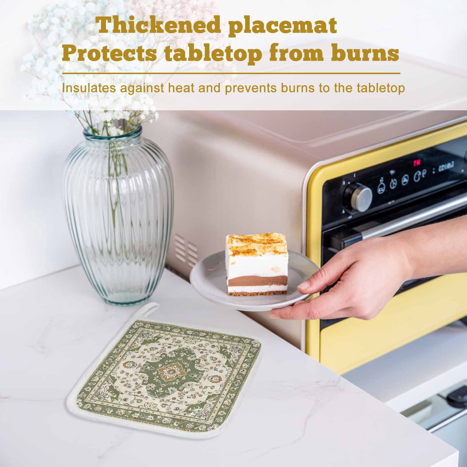 Sage Green Pot Holders for Kitchen Heatproof Potholder, 4 Pack Southwest Tribal Antique Boho-Chic Farmhouse Hot Pads Multipurpose Oven Pads Cloth Potholders Trivet for Cooking and Baking