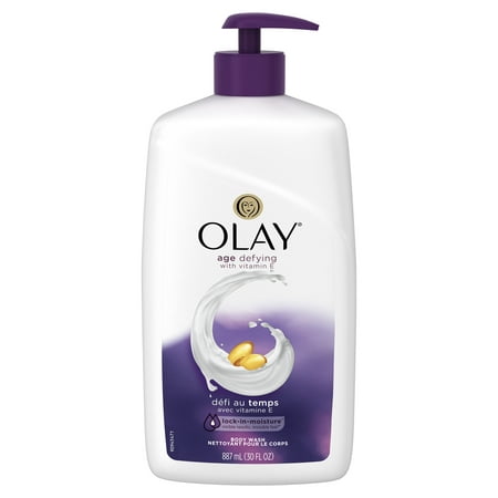 (2 pack) Olay Age Defying with Vitamin E Body Wash, 30 (Best Body Wash For Anti Aging)