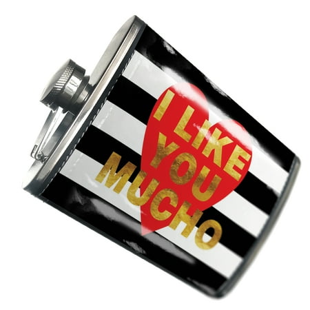 

NEONBLOND Flask I Like You Mucho Valentine s Day Gold and Stripes Heart