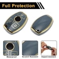 thumbnail image 4 of Funda de Llave de Auto de Silicona TPU Gris con Borde Dorado para Mercedes-Benz Clase A - 3 Botones Control Remoto, 4 of 6