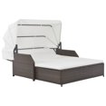 thumbnail image 1 of vidaXL 2-Person Sun Lounger with Canopy Poly Rattan Brown, 1 of 5