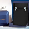 thumbnail image 5 of Gem Stone King 925 Sterling Silver Blue Zircon and White Created Sapphire Earrings for Women (2.20 Cttw, Gemstone December Birthstone, Round 5MM), 5 of 6