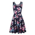 thumbnail image 2 of Women Sleeveless Tank Dress Summer Fashion Floral Print Tank Dress Formal Party Dance Dress A Line Waist Slim Bodycon Dress Mini Dresses, 2 of 7