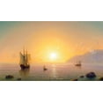 thumbnail image 2 of Goryachev, Alexander 32x20 Gold Ornate Wood Framed with Double Matting Museum Art Print Titled - Sailboat. Morning, 2 of 4