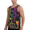 thumbnail image 2 of Gukieu Neon Bar Drinks Print Men's Quick Dry Fitness Vest, Round Neck Sleeveless Fitness Bodybuilding Top-X-Large, 2 of 7