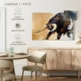 thumbnail image 5 of Elephant Stock Raging Bull Wall Art - Horizontal Canvas Wall Art - Living Room Wall Decor - Animal Canvas - Black And Brown Decor - 48" x 32", 5 of 8
