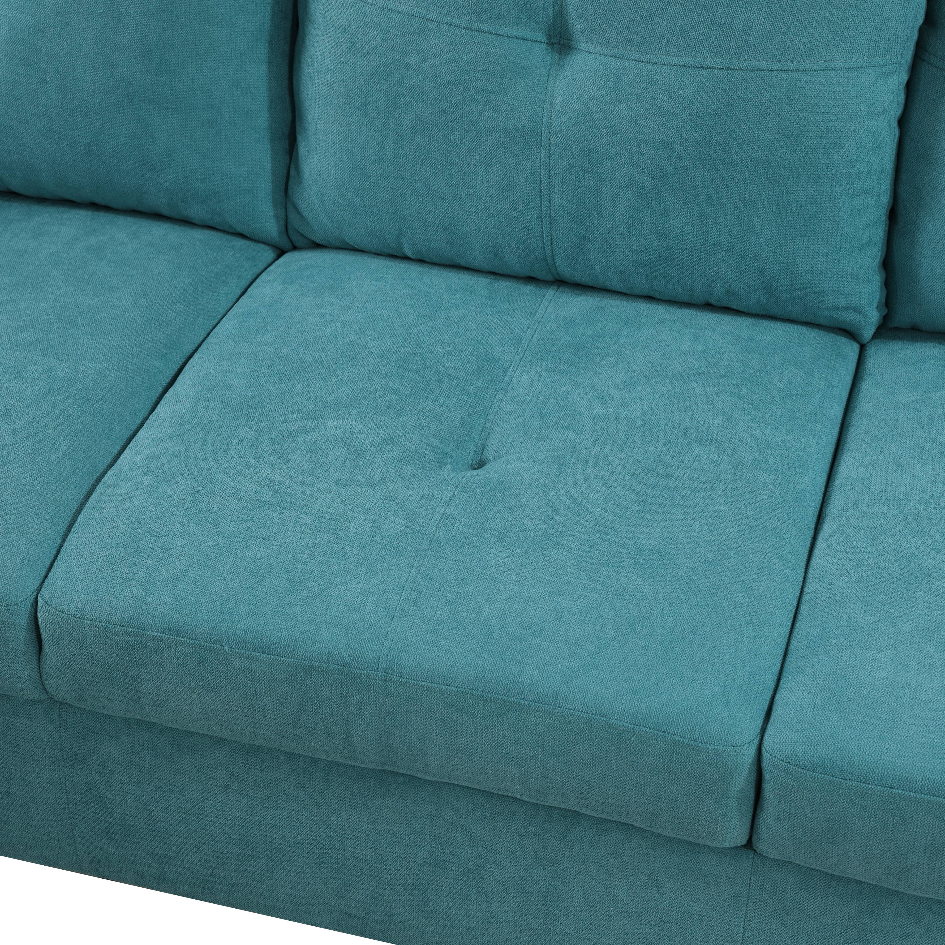 MAYEERTY Teal Blue Modern 3-Piece Couch Vibrant Unique Chic Living Room Furniture