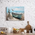 thumbnail image 3 of Beach Coastal Decor Wall Art Nautical Landscape Canvas Pictures Wall Decor Painting Blue Ocean Seascape Theme Framed Artwork For Bathroom Bedroom Living Room Home Office Decoration 12"X16", 3 of 6