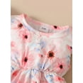thumbnail image 6 of Kids Girls Clothes, Fly Sleeve Round Neck Floral Tops Solid Color Jogger Trousers Head Band Casual Outfits, 6 of 9