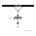 thumbnail image 3 of Collar Hombre De Cruz Llama Cadena Acero Inoxidable Gótica Malubero, Plata, 3 of 5