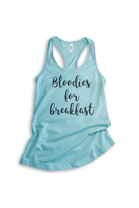 Bloodies For Breakfast Tank Top, Ladies Racerback Tank Top, Drinking Tank, Party Tank, Alcohol Tank, Cancun, Medium