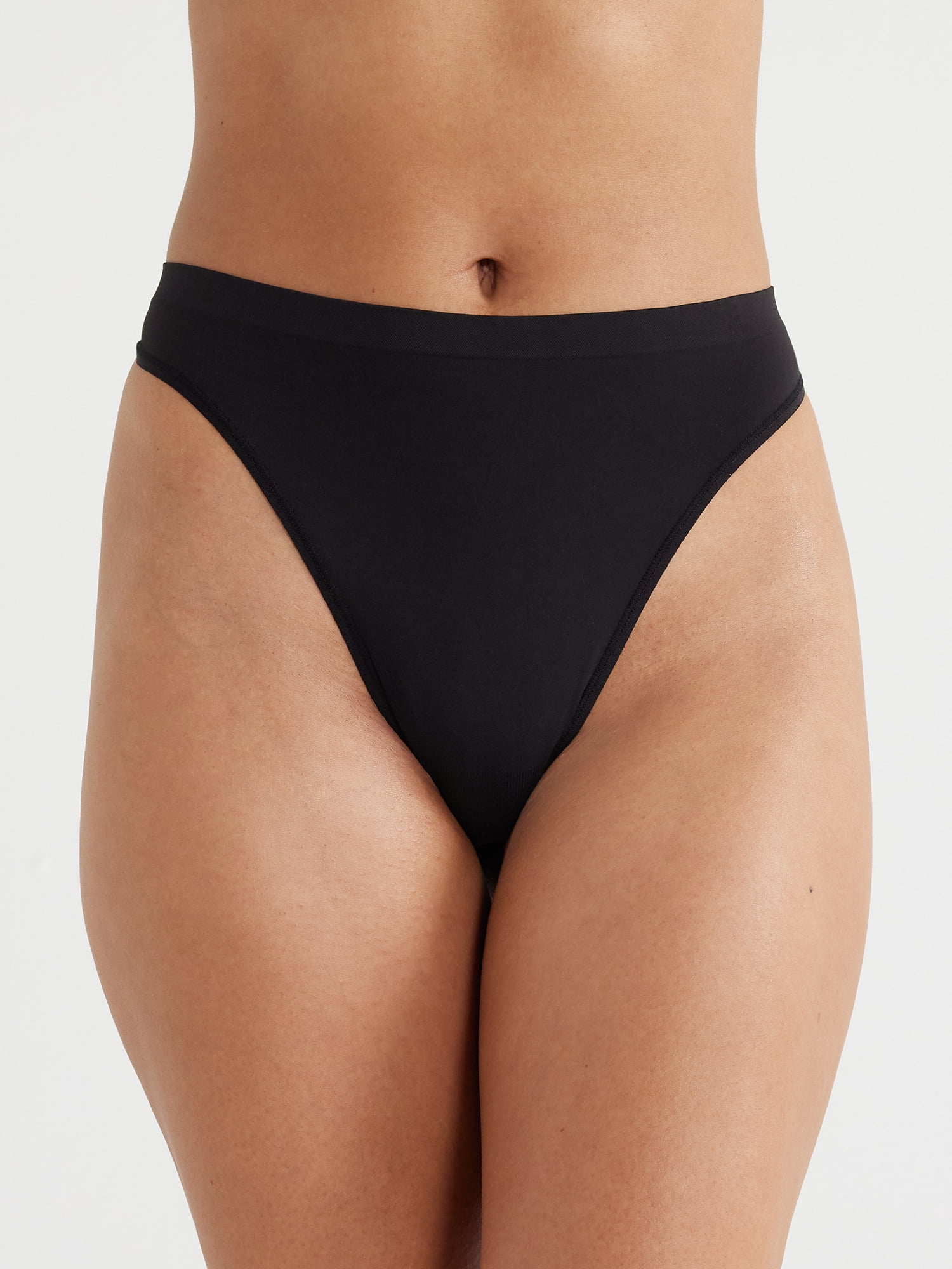 Joyspun Women's Seamless Thong Panties, 3-Pack, Sizes XS to 3XL