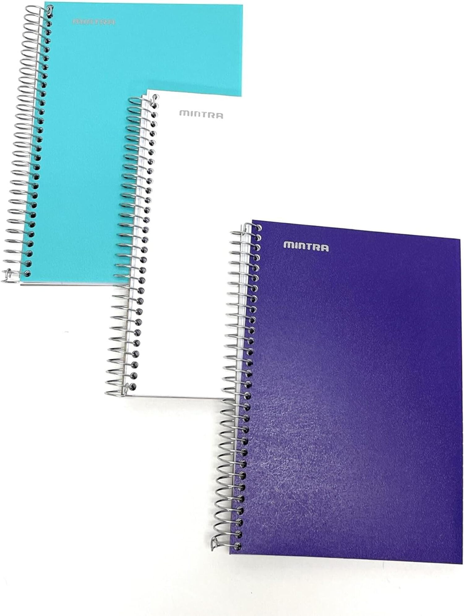Mintra Spiral Notebook - 2 Subject (Olive, Arctic, Chili) - Junior Size, 3PK