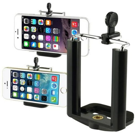 Mobile Phone Holder For Tripod Insten Cell Phone Tripod Mount Camera Phone Holder Adapter Monopod Adapter Bracket for iPhone XS Max XS XR X 8 7 6 6s Plus Samsung Galaxy S7 S8 S9 S10 S10e Plus Edge Smartphones Cellphone, Black ()