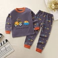 thumbnail image 2 of TOWED22 Kids Clothes for Boys Girls 2 Piece Toddler Clothes Cotton Outfit Fall Winter Sleepwear Set 3 6 9 12 18 24 Months 2 3 4 5 6 7 8 9 Years(Dark Gray,6-12 M), 2 of 4