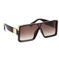 thumbnail image 2 of Women Men Sunglasses Fashion Flat Lens Square Big Brown Lens, 2 of 10