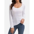 thumbnail image 5 of Womens Long Sleeve Scoop Neck Tops Casual Slim Fitted Basic Shirts, 5 of 5