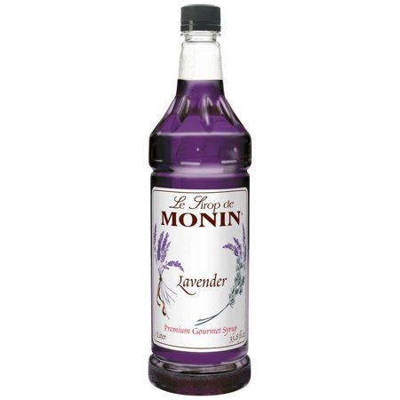 Monin - Lavender Syrup  Aromatic and Floral  Natural Flavors  Great for Cocktails  Lemonades  and Sodas  Vegan  Non-GMO  Gluten-Free (1 Liter)