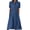Dark Blue, variant on Womens Denim Dress Lapel Short Sleeve Frayed Hem Jean Dresses Oversized Button Down A Line Shirt Dress