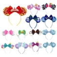 thumbnail image 2 of Diadema con orejas de Mickey Mouse para mujer, diadema con lentejuelas, lazo grande y hermoso, regalo de cumpleaños, accesorios para el cabello de fiesta para niñas y niños, nuevo y elegante, 2 of 4