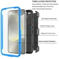thumbnail image 4 of Ebizware Samsung Galaxy S24 Plus Phone Case with [Built-in Screen Protector] and Swivel Holster Belt Clip, Military Grade Heavy Duty Protective Defender Kickstand Cover for Galaxy S24 Plus - Blue, 4 of 10